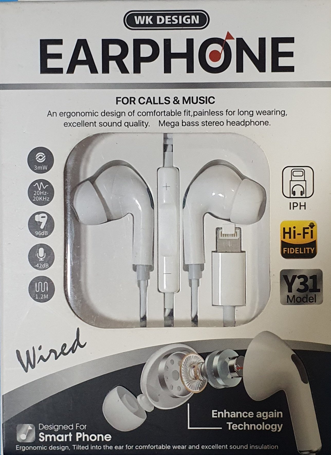 Auriculares WK Diseño Y31 iPhone lightning