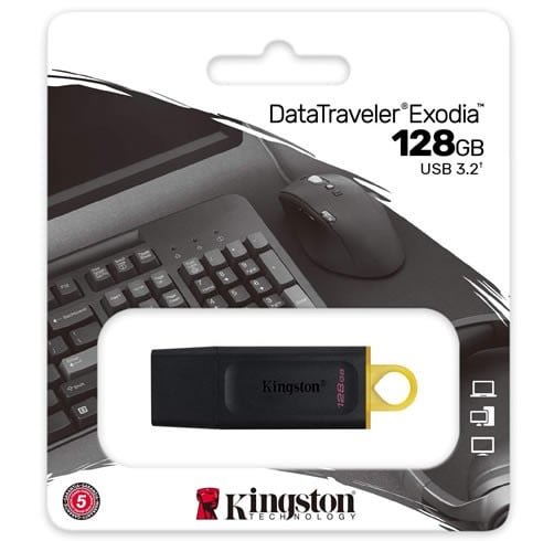 Kingston DataTraveler Exodia 128GB 3.2 – Negro / Amarillo – DTX/128GB-TW
