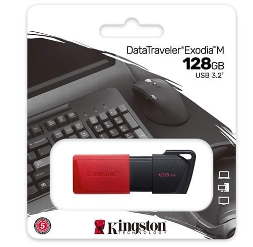 Kingston DataTraveler Exodia  M 128GB 3.2 Negro/Rojo – DTXM/128GB-TW