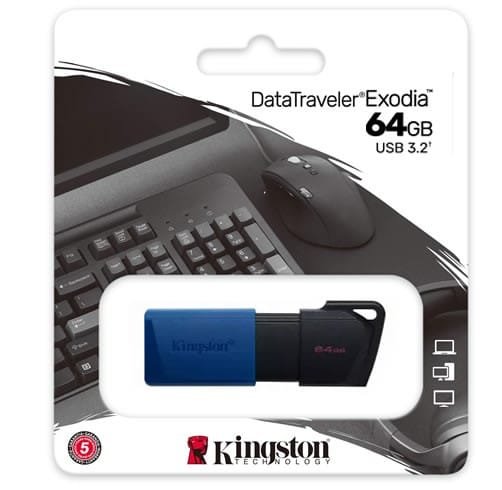 Kingston DataTraveler Exodia  M 64GB 3.2 Negro/Azul – DTXM/64GB