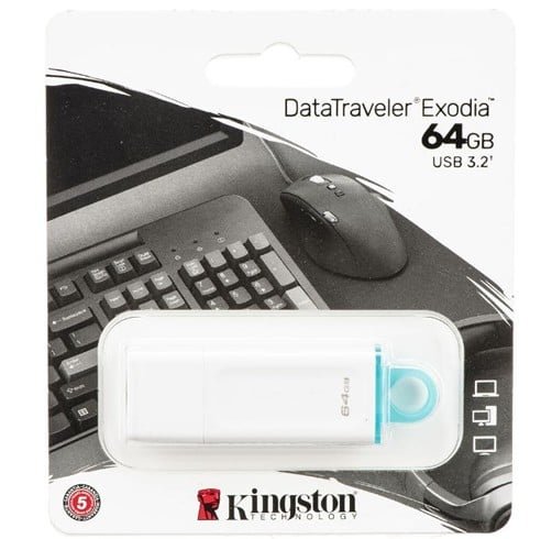 Kingston Datatraveler Exodia 64 GB USB 3.2 Blanca