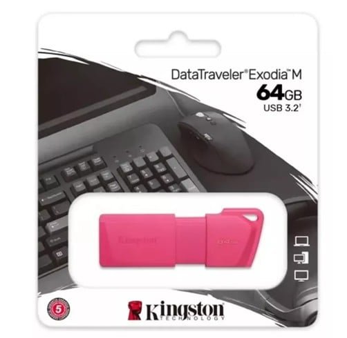 kingston datatraveler exodia  64 GB USB 3.2 Rosado