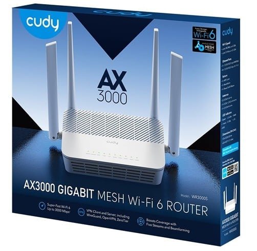 Router Cudy AX3000 Gigabit Mesh Wifi 6 – Whole-Home Mesh – Blanco – WR3000S