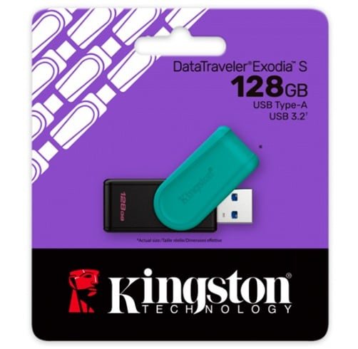 Kingston DataTraveler Exodia S 128 GB – Negro/Turquesa- DTXS/128GB