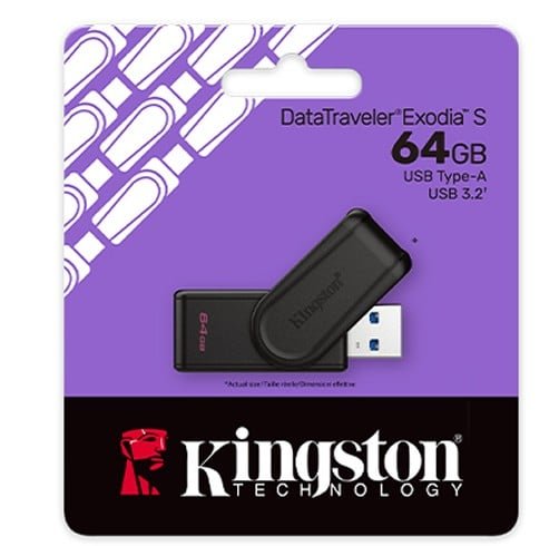 Kingston DataTraveler Exodia S 64 GB – Negro – DTXS/64GB
