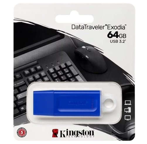 kingston Data traveler Exodia – 64GB – Azul – KC-U2G64-7GB