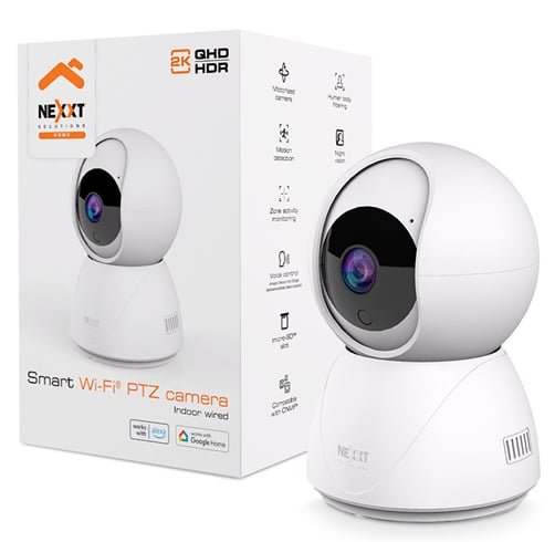 Camara Nexxt Home Smart Wifi PTZ Indoor Wired – 2K – Blanca – NHC-IP11